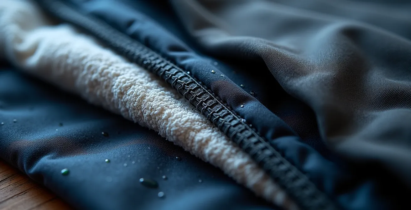 Professional layering system display for cold water kayaking