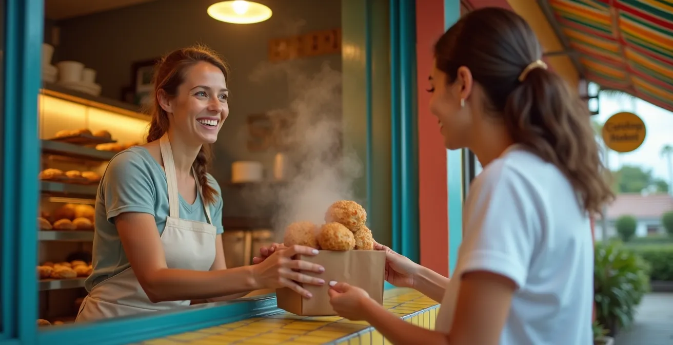 Vibrant Caribbean bakery storefront in Toronto's Little Jamaica neighborhood